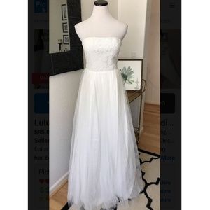 Lulus Ivory White Tulle Lace Wedding Dress